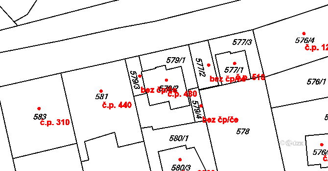 Stodůlky 480, Praha na parcele st. 579/2 v KÚ Stodůlky, Katastrální mapa