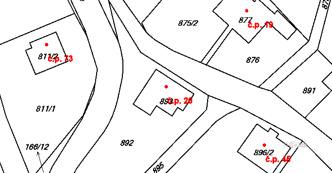 Rumburk 2-Horní Jindřichov 20, Rumburk na parcele st. 893 v KÚ Horní Jindřichov, Katastrální mapa