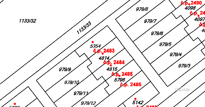 Dvůr Králové nad Labem 2484 na parcele st. 4814 v KÚ Dvůr Králové nad Labem, Katastrální mapa