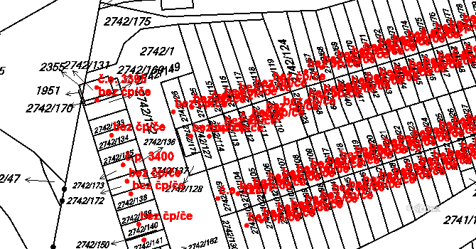 Příbram IV 300, Příbram na parcele st. 2742/113 v KÚ Příbram, Katastrální mapa