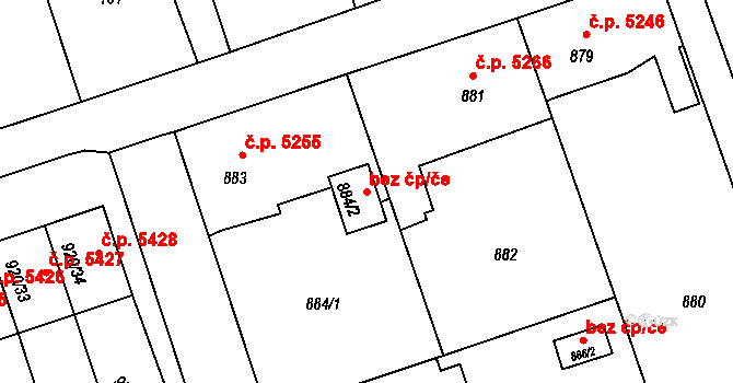 Ostrava 38180251 na parcele st. 884/2 v KÚ Třebovice ve Slezsku, Katastrální mapa