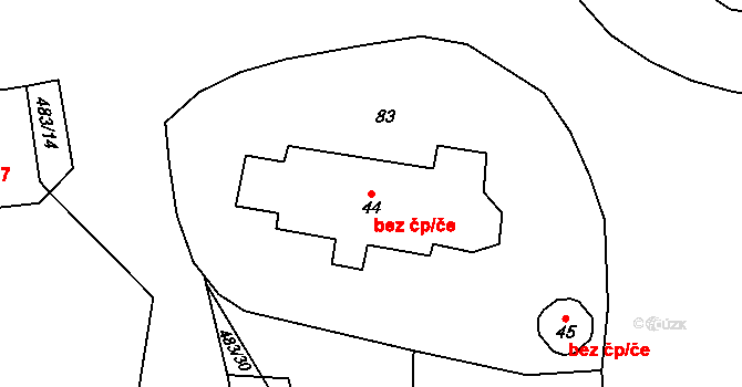 Osice 40300251 na parcele st. 44 v KÚ Osice, Katastrální mapa