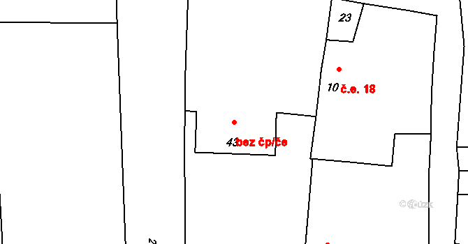 Bolkov 40925251 na parcele st. 43 v KÚ Bolkov u Roupova, Katastrální mapa