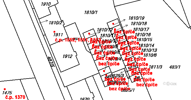 Lysá nad Labem 43413251 na parcele st. 1810/9 v KÚ Lysá nad Labem, Katastrální mapa