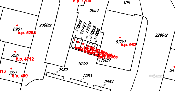 Jablonec nad Nisou 44217251 na parcele st. 1100/5 v KÚ Jablonec nad Nisou, Katastrální mapa