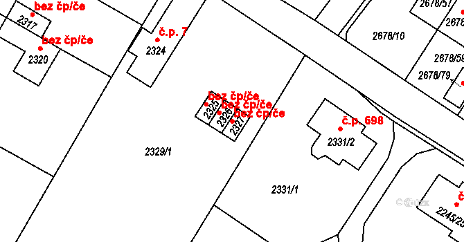 Rapotín 44926251 na parcele st. 2327 v KÚ Rapotín, Katastrální mapa