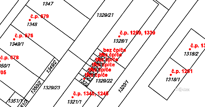 Duchcov 45079251 na parcele st. 1327 v KÚ Duchcov, Katastrální mapa
