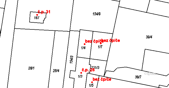 Trnová 45739251 na parcele st. 1/4 v KÚ Trnová u Jíloviště, Katastrální mapa
