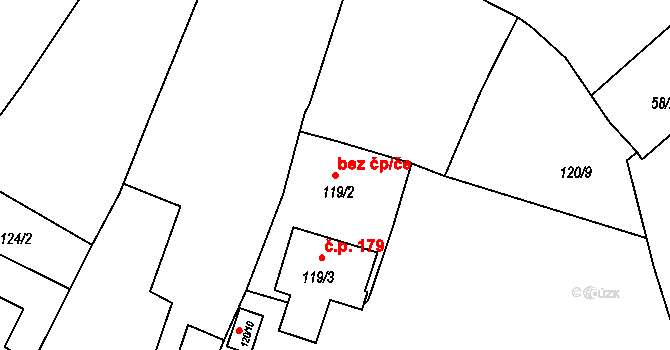Nebovidy 46054251 na parcele st. 119/2 v KÚ Nebovidy u Brna, Katastrální mapa