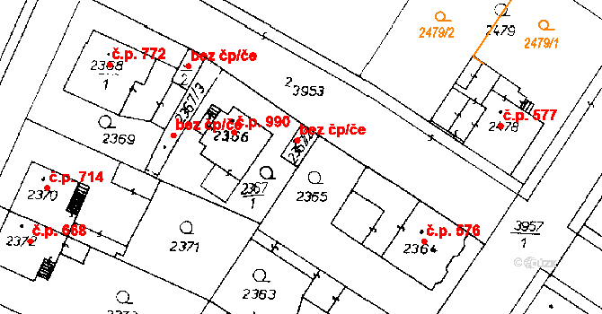 Poděbrady 46274251 na parcele st. 2367/2 v KÚ Poděbrady, Katastrální mapa