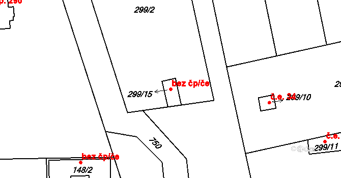 Jaroměř 46494251 na parcele st. 299/15 v KÚ Josefov u Jaroměře, Katastrální mapa