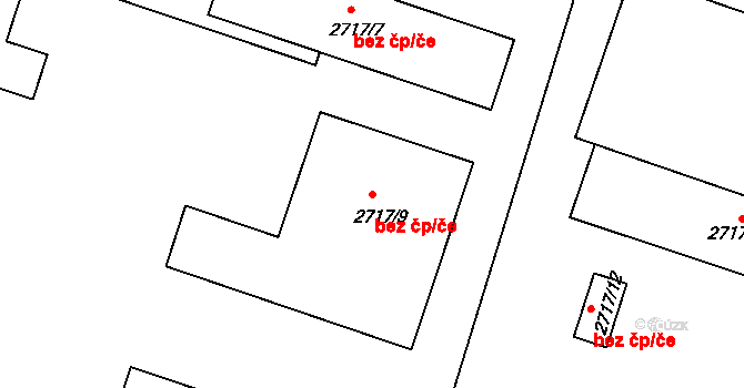Holešov 47582251 na parcele st. 2717/9 v KÚ Holešov, Katastrální mapa