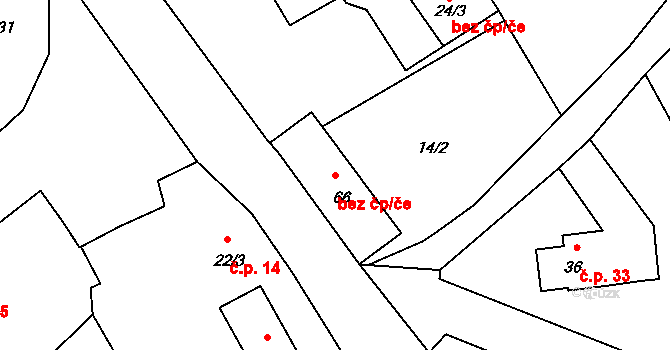 Ježovy 47944251 na parcele st. 66 v KÚ Trnčí, Katastrální mapa