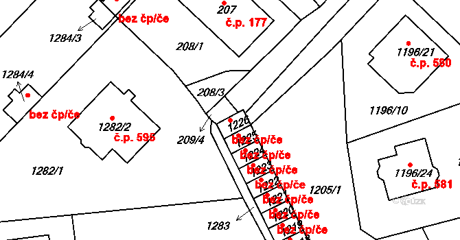 Proboštov 48563251 na parcele st. 1226 v KÚ Proboštov u Teplic, Katastrální mapa