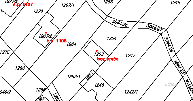 Nivnice 49118251 na parcele st. 1253 v KÚ Nivnice, Katastrální mapa