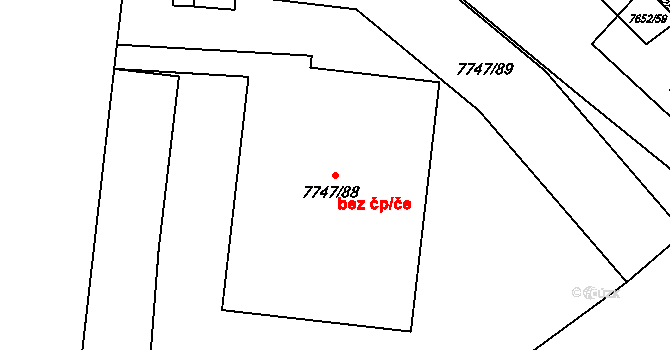 Brno 52152251 na parcele st. 7747/88 v KÚ Židenice, Katastrální mapa
