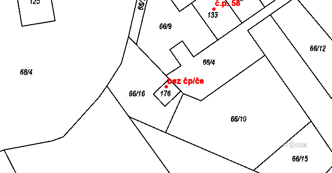 Míčov-Sušice 53845251 na parcele st. 176 v KÚ Míčov, Katastrální mapa