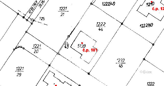 Poděbrady V 101, Poděbrady na parcele st. 5139 v KÚ Poděbrady, Katastrální mapa