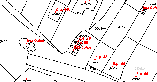 Nosálovice 79, Vyškov na parcele st. 3570/3 v KÚ Vyškov, Katastrální mapa