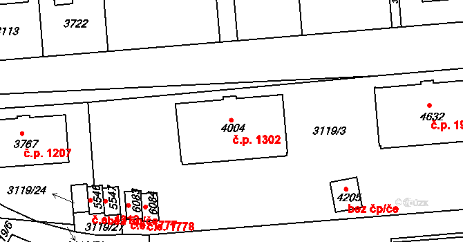 Havlíčkův Brod 1302 na parcele st. 4004 v KÚ Havlíčkův Brod, Katastrální mapa