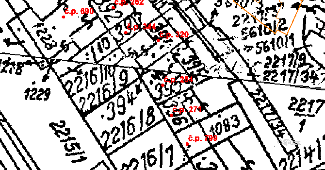 Kobylí 254 na parcele st. 395 v KÚ Kobylí na Moravě, Katastrální mapa