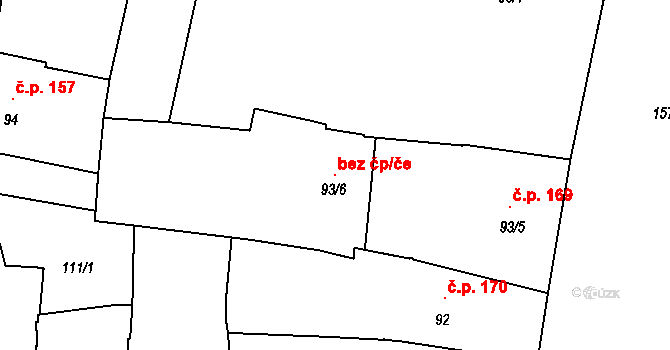 Nymburk 101952252 na parcele st. 93/6 v KÚ Nymburk, Katastrální mapa