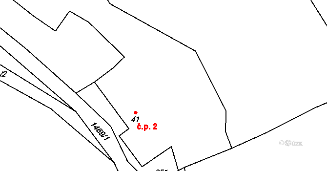 Pejšova Lhota 2, Borotín na parcele st. 41 v KÚ Pikov, Katastrální mapa