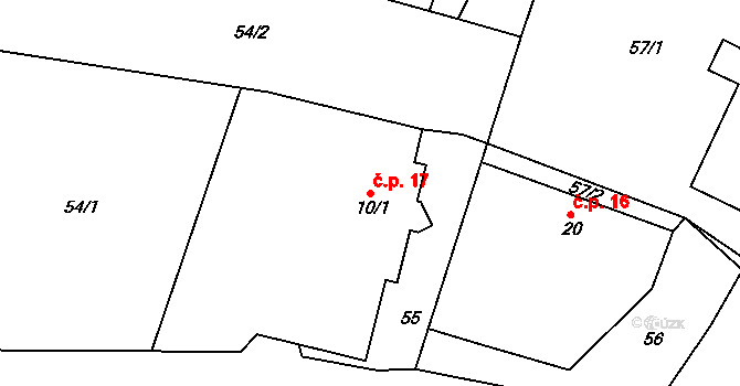 Dolní Vlčkovice 17, Vlčkovice v Podkrkonoší na parcele st. 10/1 v KÚ Dolní Vlčkovice, Katastrální mapa