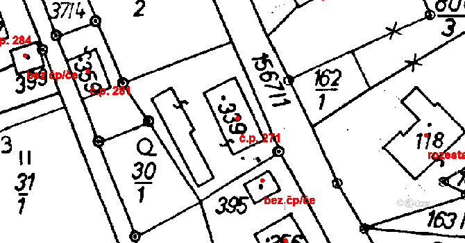 Jeřmanice 271 na parcele st. 339 v KÚ Jeřmanice, Katastrální mapa
