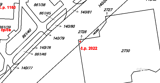 Mariánské Hory 2022, Ostrava na parcele st. 2730 v KÚ Mariánské Hory, Katastrální mapa