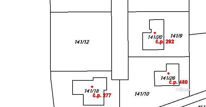 Homole 261 na parcele st. 138/4 v KÚ Homole, Katastrální mapa