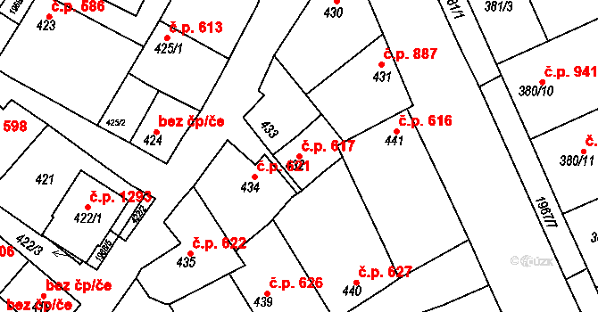Mistřín 617, Svatobořice-Mistřín na parcele st. 432 v KÚ Mistřín, Katastrální mapa