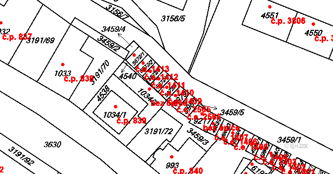 Zlín 1409 na parcele st. 5672/5 v KÚ Zlín, Katastrální mapa