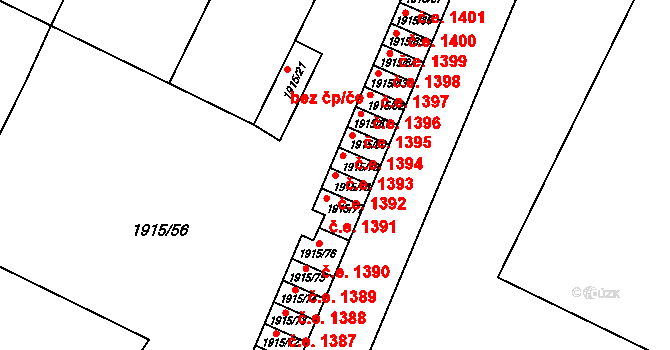 Kopřivnice 1392 na parcele st. 1915/78 v KÚ Kopřivnice, Katastrální mapa