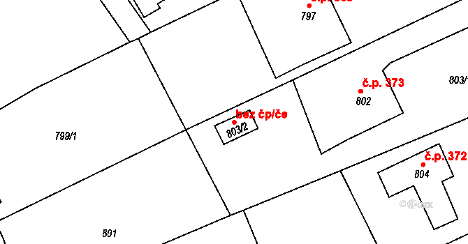 Bohumín 38252252 na parcele st. 803/2 v KÚ Záblatí u Bohumína, Katastrální mapa