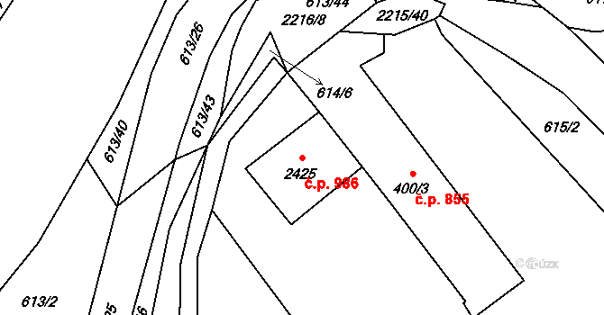 Beroun-Závodí 986, Beroun na parcele st. 2425 v KÚ Beroun, Katastrální mapa