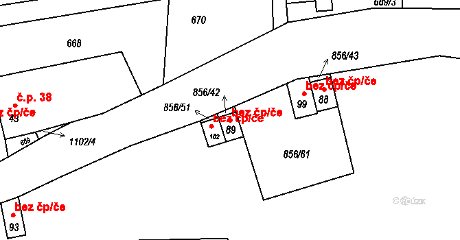 Studená 40988252 na parcele st. 89 v KÚ Sumrakov, Katastrální mapa