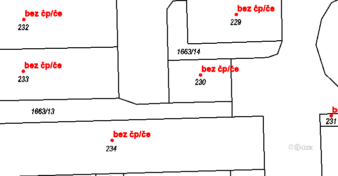 Křišťanovice 41972252 na parcele st. 230 v KÚ Křišťanovice, Katastrální mapa