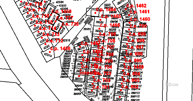Ráj 707, Karviná na parcele st. 390/26 v KÚ Ráj, Katastrální mapa