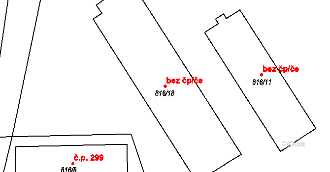 Horšovský Týn 45235252 na parcele st. 816/18 v KÚ Horšovský Týn, Katastrální mapa