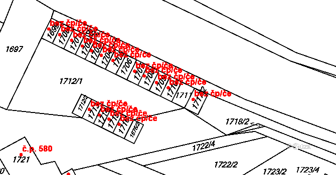 Pohořelice 46630252 na parcele st. 1710 v KÚ Pohořelice nad Jihlavou, Katastrální mapa