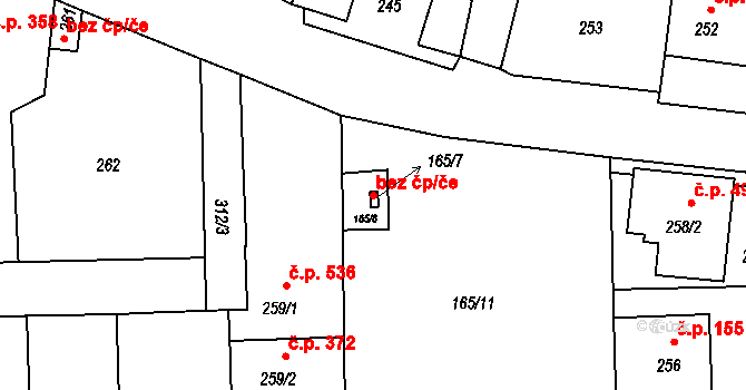 Hlohovec 47075252 na parcele st. 165/7 v KÚ Hlohovec, Katastrální mapa