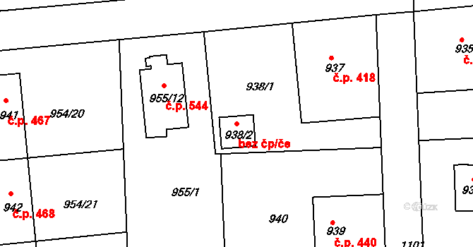 Liberec 47295252 na parcele st. 938/2 v KÚ Horní Růžodol, Katastrální mapa
