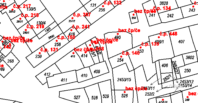Tlumačov 47868252 na parcele st. 415/2 v KÚ Tlumačov na Moravě, Katastrální mapa