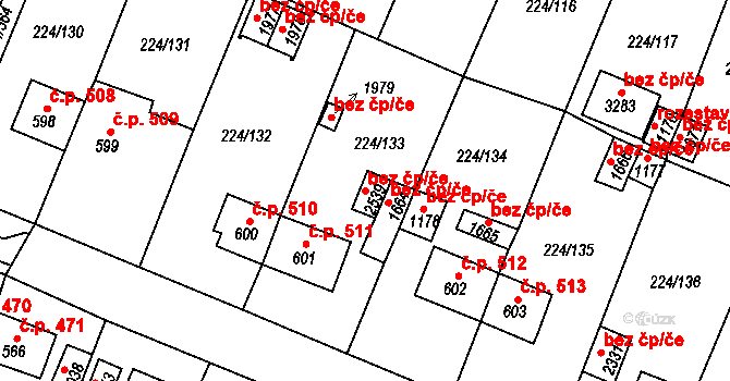 Ostrov 49575252 na parcele st. 2539 v KÚ Ostrov nad Ohří, Katastrální mapa