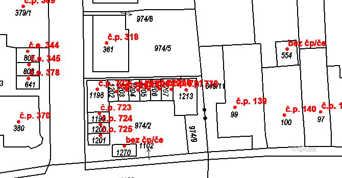 Bohosudov 731, Krupka na parcele st. 1207 v KÚ Bohosudov, Katastrální mapa