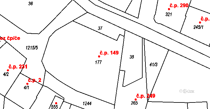 Zbečník 309, Hronov na parcele st. 329 v KÚ Zbečník, Katastrální mapa