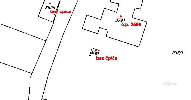 Říčany 80893252 na parcele st. 3792 v KÚ Říčany u Prahy, Katastrální mapa