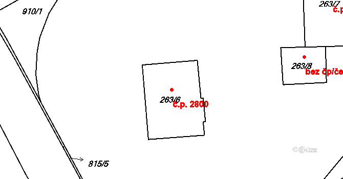 Znojmo 2800 na parcele st. 263/6 v KÚ Znojmo-Louka, Katastrální mapa