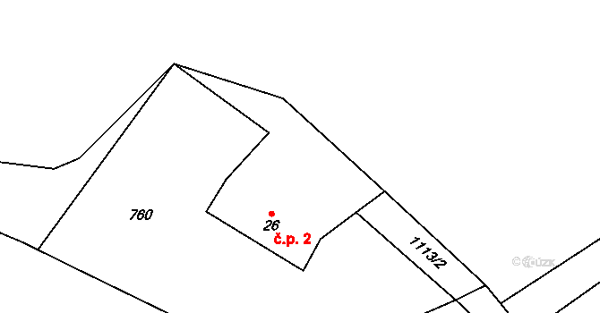 Mokrsko 2, Chotilsko na parcele st. 26 v KÚ Prostřední Lhota, Katastrální mapa